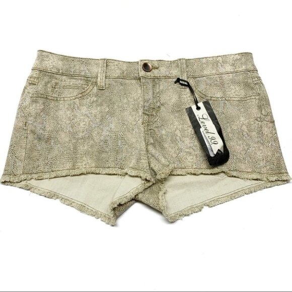 •- NWT Level 99 Phoebe Cutoff Snakeskin Short G15 - Picture 2 of 9